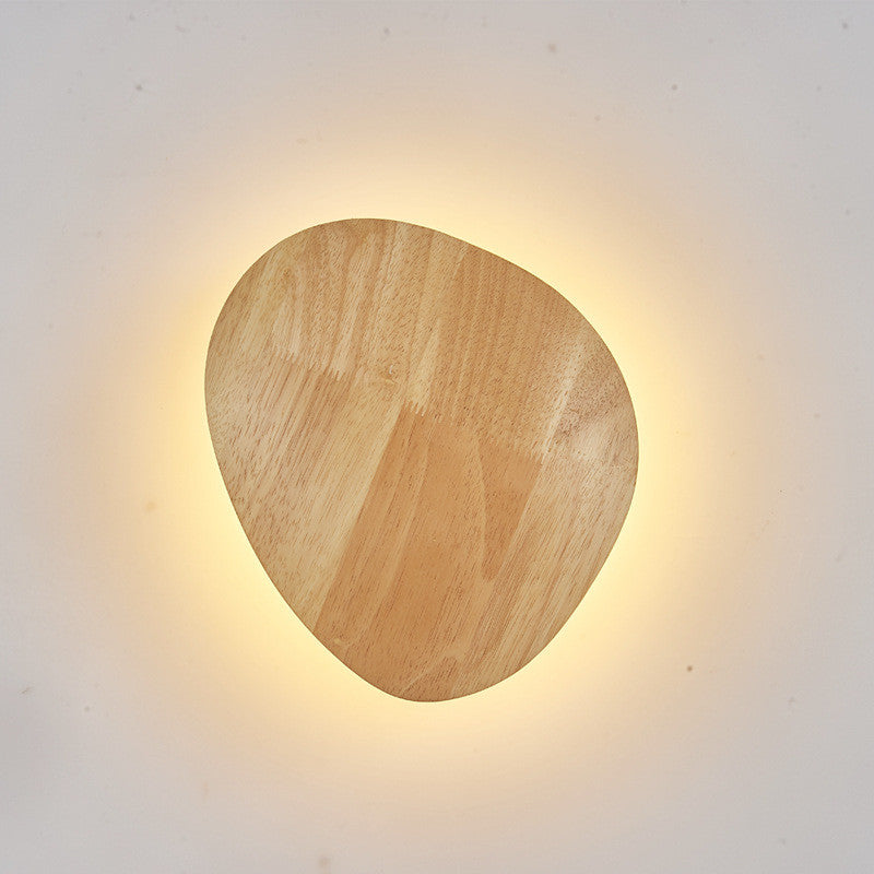 Wooden Log Art LED Wall Lamp | AC220V | Warm & White Light | Round & Oval | S & M | D250mm | Modern Minimalist | Bedroom & Living Room