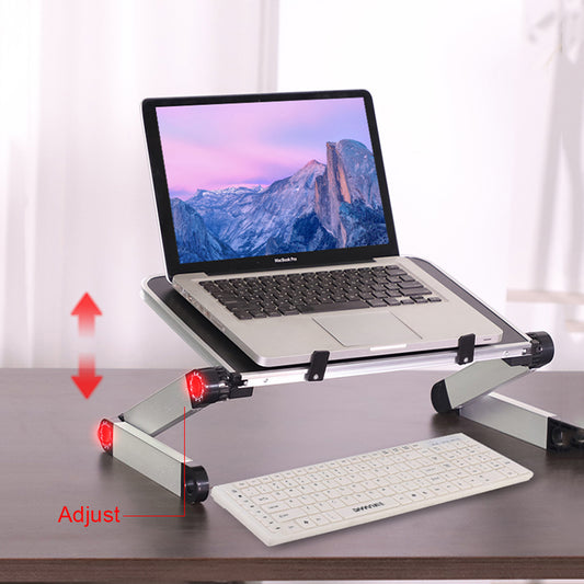 Foldable Laptop & Tablet Stand | 360° Angle | Height Adjustable | 10kg Load | Aluminium Alloy + MDF | 744g | Bed, Sofa & Desk Use | Black & White