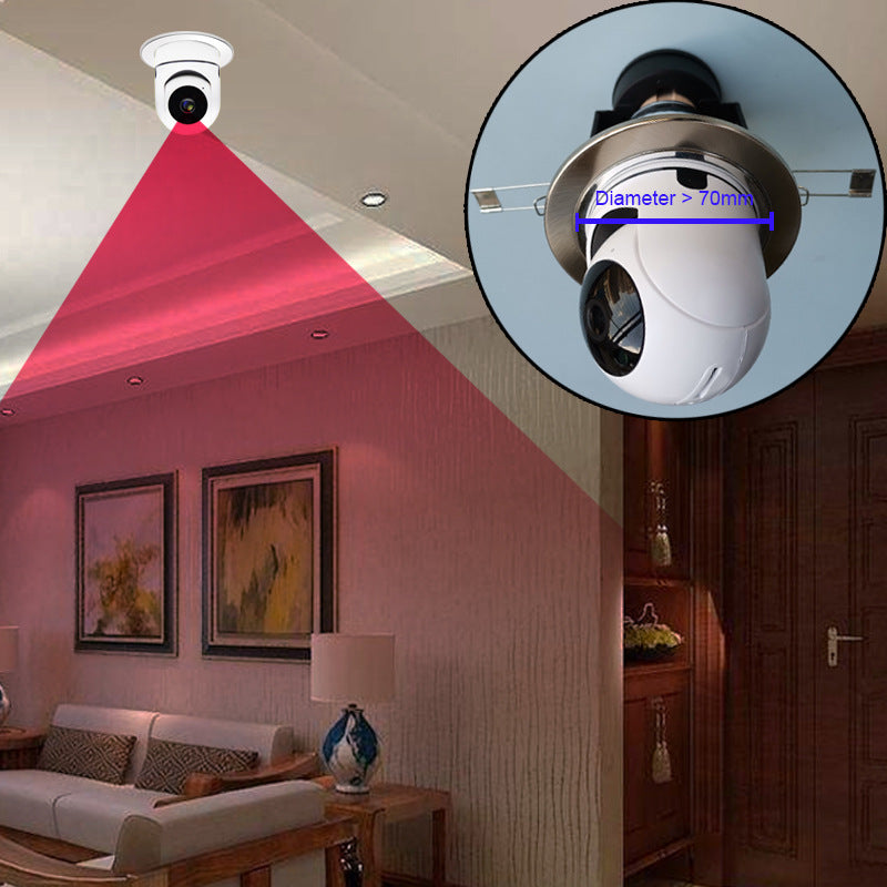 1080P WiFi Bulb Security Camera | Pan & Tilt | Wireless | App-Controlled | Home Security Monitoring | White