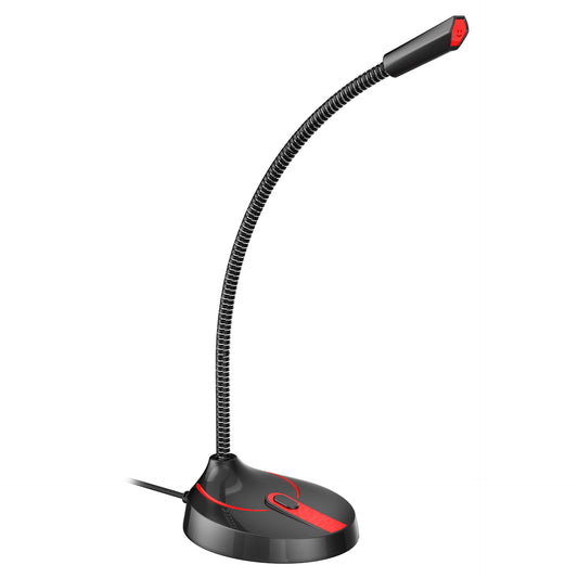 Wired Desktop Condenser Microphone | 6mm Capsule, 2.5m Cable, Push Switch | 3.5mm & USB | White & Black