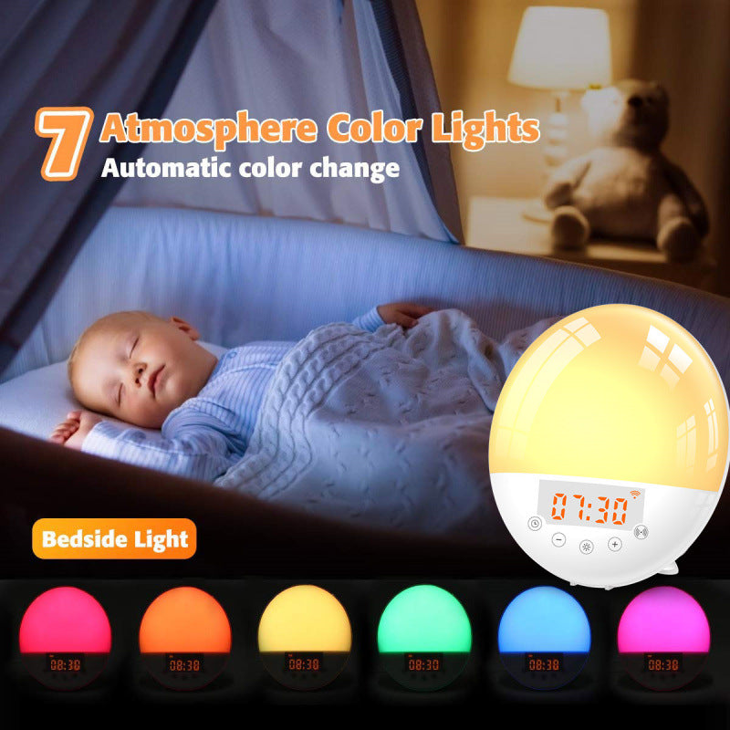 Smart WiFi Sunrise Wake-Up Light Alarm Clock | Tuya App & Voice Control | 30-Level Brightness | RGB Mood Light | FM Radio | 10 Alarm Sounds | Snooze | 170×180×110mm | AU, EU & UK