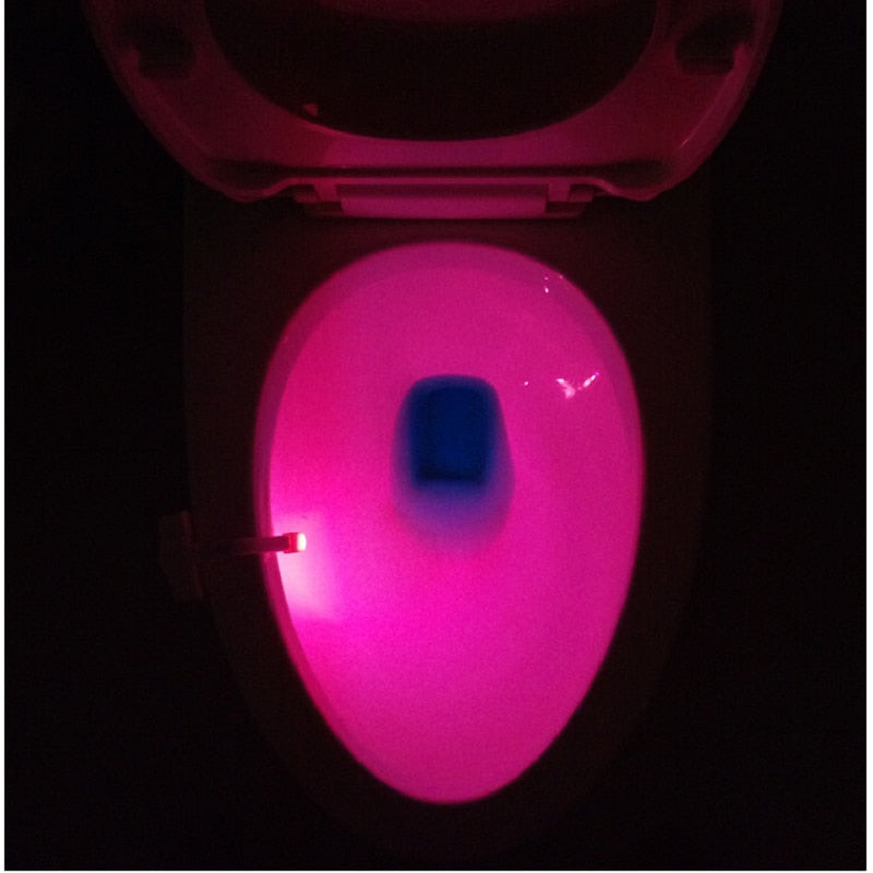 Motion Sensor Toilet Night Light | 8 & 16 Colours | PIR | Light-Sensitive | 3×AAA Battery | 6.5×7cm | Fits Any Toilet | Bedroom & Bathroom Safety Light