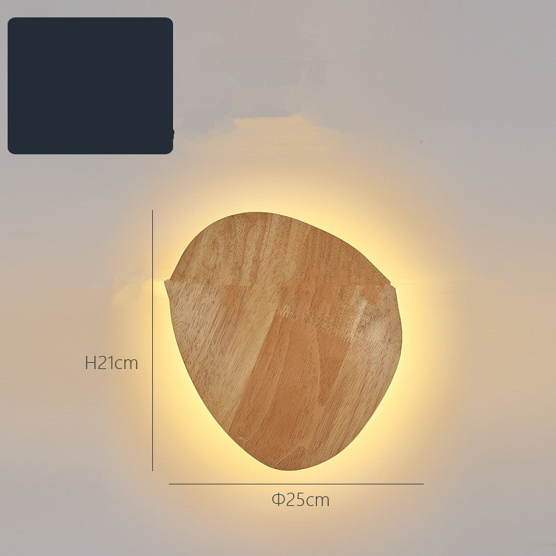 Wooden Log Art LED Wall Lamp | AC220V | Warm & White Light | Round & Oval | S & M | D250mm | Modern Minimalist | Bedroom & Living Room