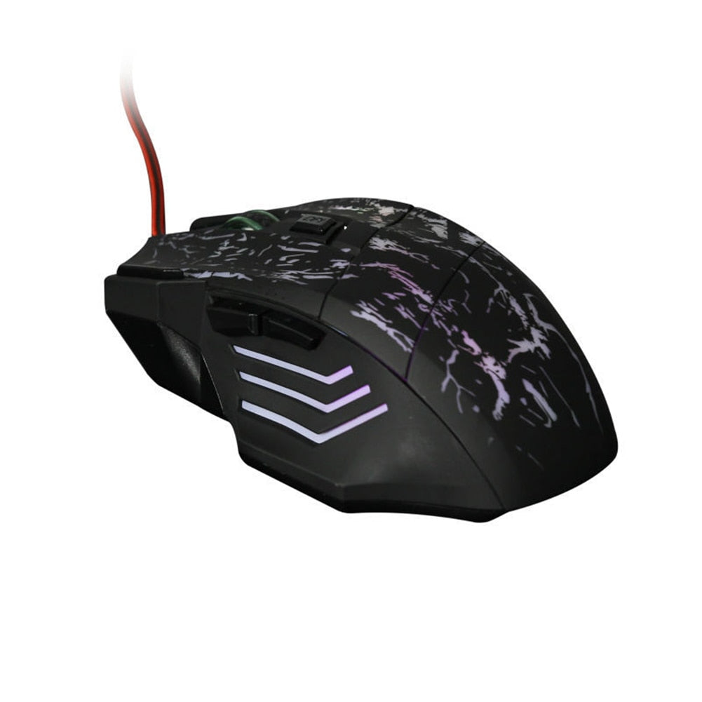USB Wired RGB Gaming Mouse | 7 Buttons | 4-Gear DPI up to 1200 | 4-Way Scroll | Transparent Design | 1.5m Cable | Plug & Play | 127×85×37mm | Black