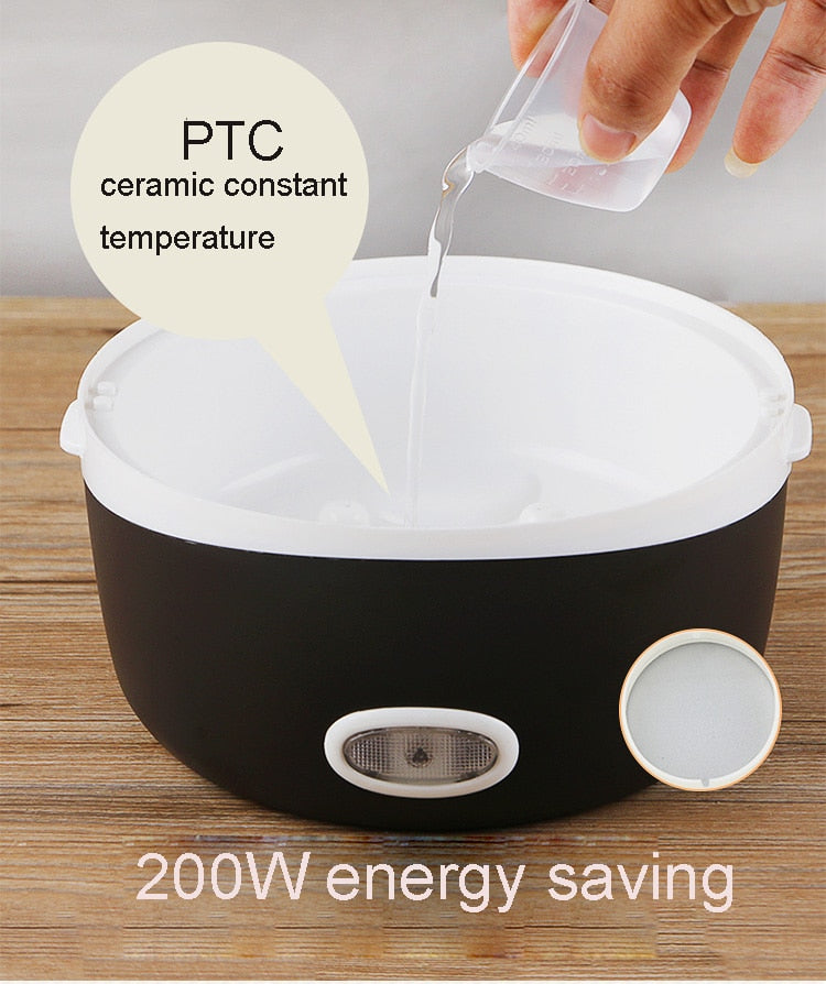 Electric Heated Lunch Box | 200W | 220V | 2-Layer 1L & 3-Layer 2L | 190×190×190mm | Portable Food Warmer | Office, Work & Travel