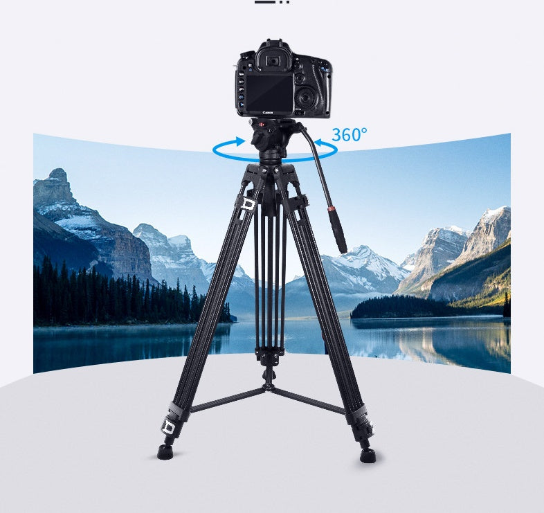 Crossbar Tripod Kit with Horizontal Bar | Aluminum, Hydraulic & Ball Head, 5-8kg Load, SLR & Mobile