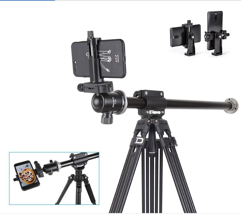 Crossbar Tripod Kit with Horizontal Bar | Aluminum, Hydraulic & Ball Head, 5-8kg Load, SLR & Mobile