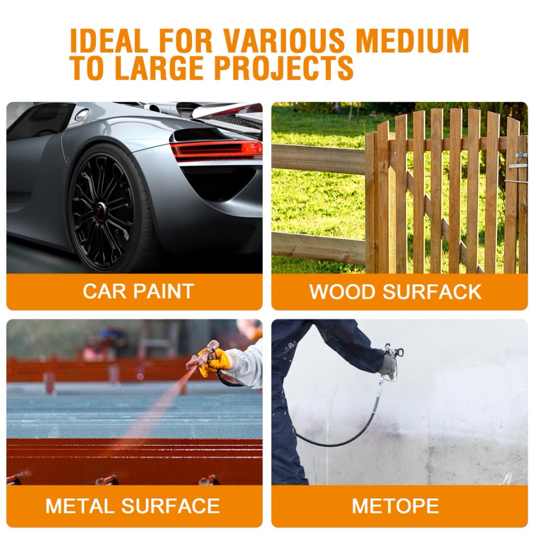 MAXXT 3300 PSI Airless Paint Sprayer | 1300W, 3-Speed, 304 Stainless Steel, Home & Outdoor Use