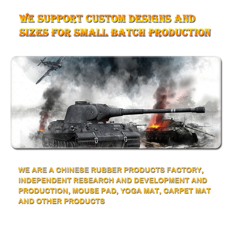 Extended Gaming Mouse Pad | Military & Tank Design | Rubber + Cloth | Stitched & Overlock Edges | 300–900mm | 2mm & 3mm | 5 Designs