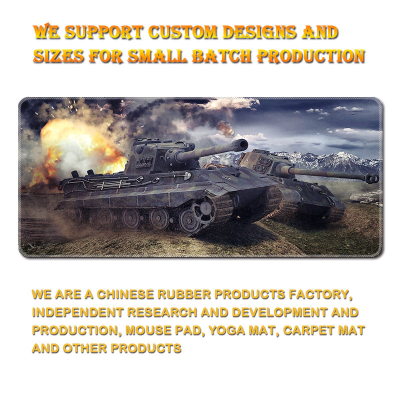 Extended Gaming Mouse Pad | Military & Tank Design | Rubber + Cloth | Stitched & Overlock Edges | 300–900mm | 2mm & 3mm | 5 Designs