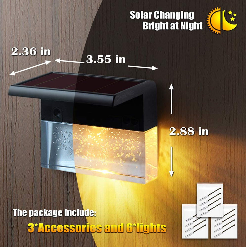 Solar LED Step & Fence Light | IP65 Waterproof | Warm White & RGB | 8–9hr | 100K hr Lifespan | 1, 4, 6 & 8pc | Black