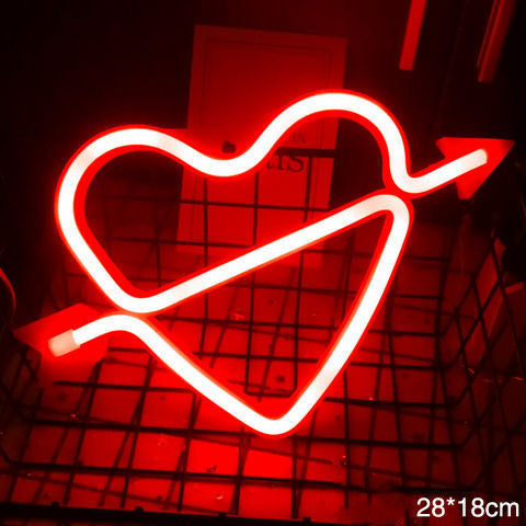 LED Neon Sign Night Light | USB & 3×AA Battery | Induction Switch | 30×18.5×2cm | 1.9W | Wall Hanging | 24 Designs | Bedroom, Party & Home Decor | Gift | Styles A–X