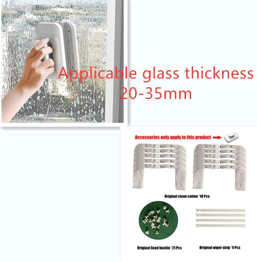 Double-Sided Magnetic Window Cleaner | ABS & Silicone Scraper | 3–10mm, 15–26mm & 20–35mm Glass | With & Without Tool Set | High-Rise Window Cleaning