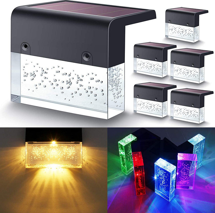 Solar LED Step & Fence Light | IP65 Waterproof | Warm White & RGB | 8–9hr | 100K hr Lifespan | 1, 4, 6 & 8pc | Black