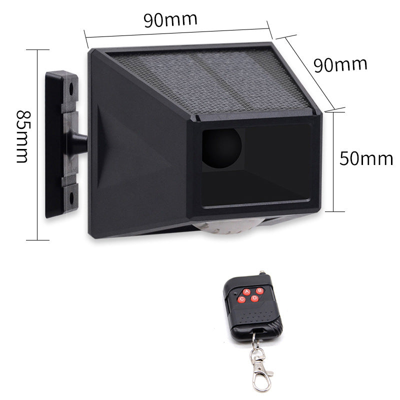 Solar PIR Motion Sensor Security Alarm Light | IP65 | Remote Control | 3W LED | Outdoor | Black