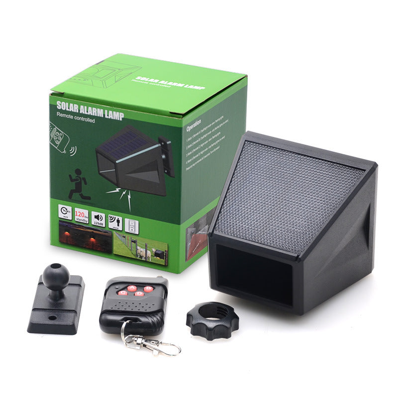 Solar PIR Motion Sensor Security Alarm Light | IP65 | Remote Control | 3W LED | Outdoor | Black