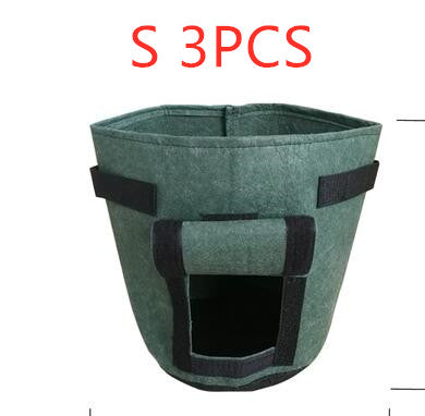 Non-Woven Plant Grow Bag | Breathable & Degradable | Side Harvest Window | Double Handles | Reusable | Small, Medium & Large | 1–6pc Packs | Potato, Tomato & Vegetable Growing | Black, Green, Camel Brown & Light Gray