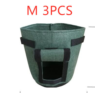 Non-Woven Plant Grow Bag | Breathable & Degradable | Side Harvest Window | Double Handles | Reusable | Small, Medium & Large | 1–6pc Packs | Potato, Tomato & Vegetable Growing | Black, Green, Camel Brown & Light Gray