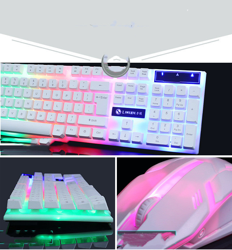 GTX300 Wired Gaming Keyboard & Mouse Combo | RGB Backlight, 1000DPI, USB Plug & Play | Black & White