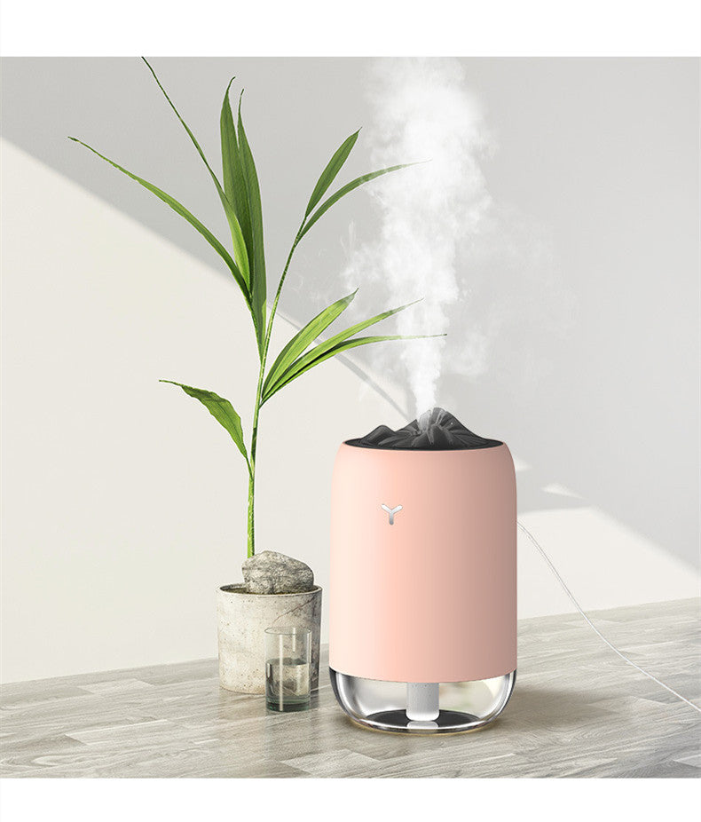 Magic Flame Ultrasonic Humidifier & Aroma Diffuser | 2W USB | 2–8hr Timer | ≤36dB | Auto Shut-Off | Desktop | Light Blue, Pink & White