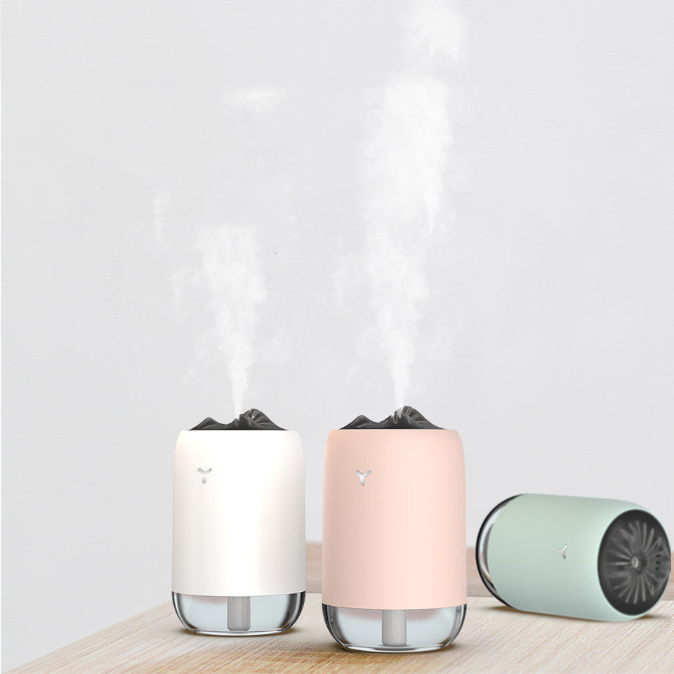Magic Flame Ultrasonic Humidifier & Aroma Diffuser | 2W USB | 2–8hr Timer | ≤36dB | Auto Shut-Off | Desktop | Light Blue, Pink & White