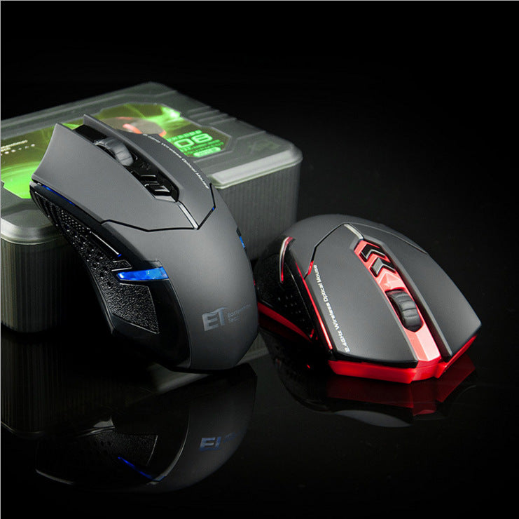 2.4GHz Wireless Gaming Mouse | 4000DPI, 7 Buttons, 4-Way Scroll | USB Receiver | PC & Laptop | Black & Red