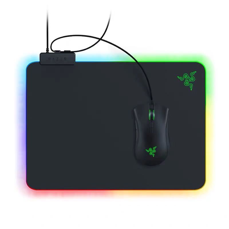 Razer Firefly V2 RGB Gaming Mouse Pad | 19-Zone Chroma Lighting, Micro-Textured, Cable Catch | Black