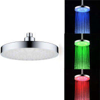 LED Colour-Changing Shower Head | ABS | Electroplated | 200×200×15mm | Tricolor & Round Shape | Water-Powered LED | Bathroom Upgrade | No Batteries Required