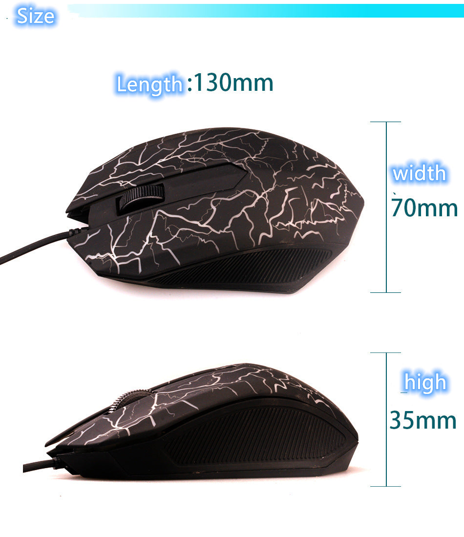 Wired USB Gaming Mouse | 2400 DPI | 4-Gear Adjustable | 6 Buttons | 4-Way Scroll | Ergonomic | 1.45m Cable | Black & White