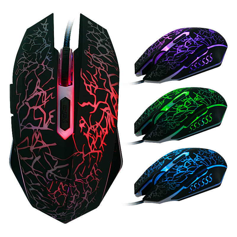 Wired USB Gaming Mouse | 2400 DPI | 4-Gear Adjustable | 6 Buttons | 4-Way Scroll | Ergonomic | 1.45m Cable | Black & White