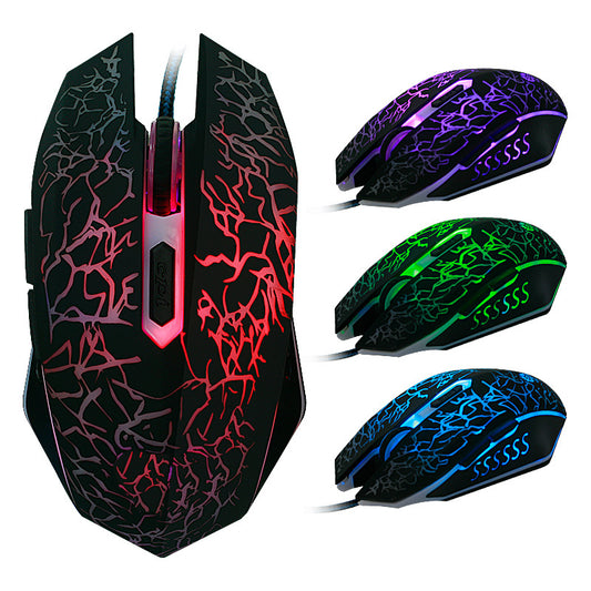 Wired USB Gaming Mouse | 2400 DPI | 4-Gear Adjustable | 6 Buttons | 4-Way Scroll | Ergonomic | 1.45m Cable | Black & White