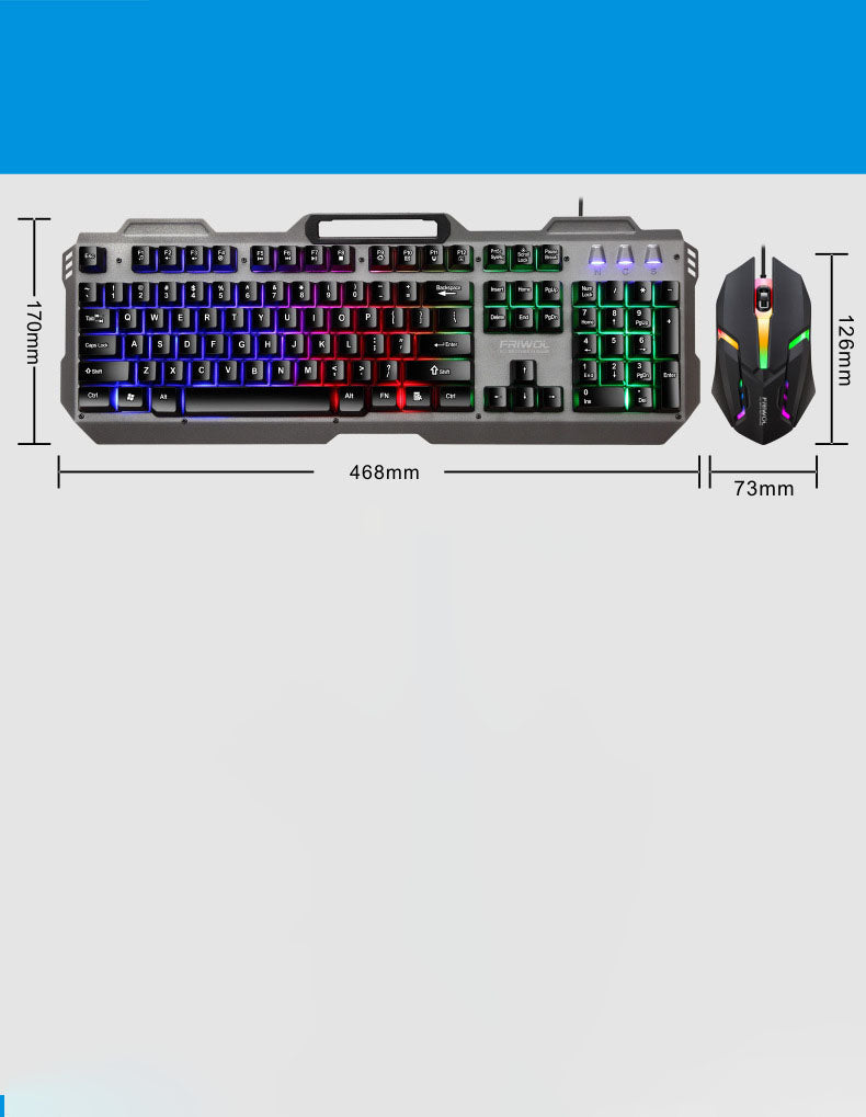 KT600 Wired Gaming Keyboard & Mouse Set | Backlight, Ergonomic, Multimedia Keys, 1000DPI | Black