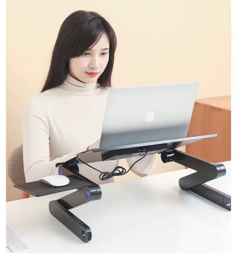 Aluminium Laptop Cooling Stand | Dual Fan | Adjustable Height | 1m Cable | Notebook & Ultrabook | Black
