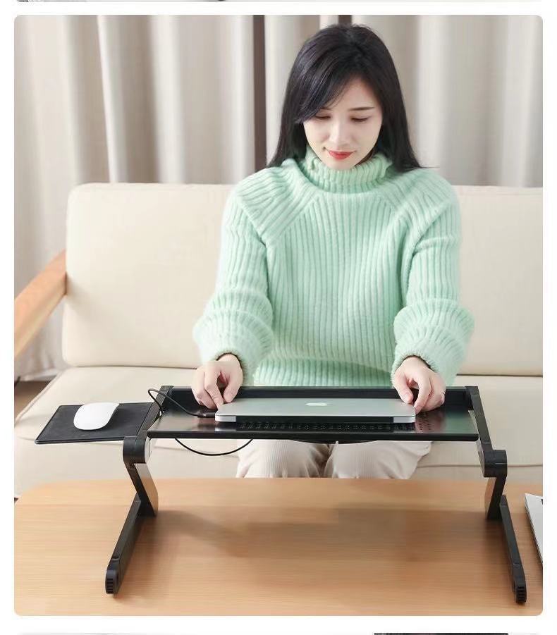 Aluminium Laptop Cooling Stand | Dual Fan | Adjustable Height | 1m Cable | Notebook & Ultrabook | Black