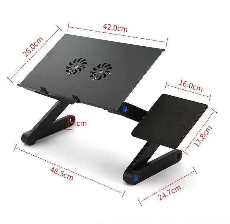 Aluminium Laptop Cooling Stand | Dual Fan | Adjustable Height | 1m Cable | Notebook & Ultrabook | Black