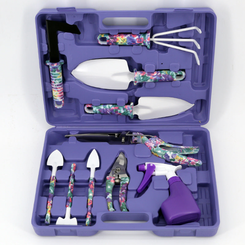 Garden Tool Set | Iron Head & Plastic Handle | Single, 5-Piece & 10-Piece Sets | Green & Purple | Trowel, Rake & More | Lightweight & Durable | Home Garden & Planting
