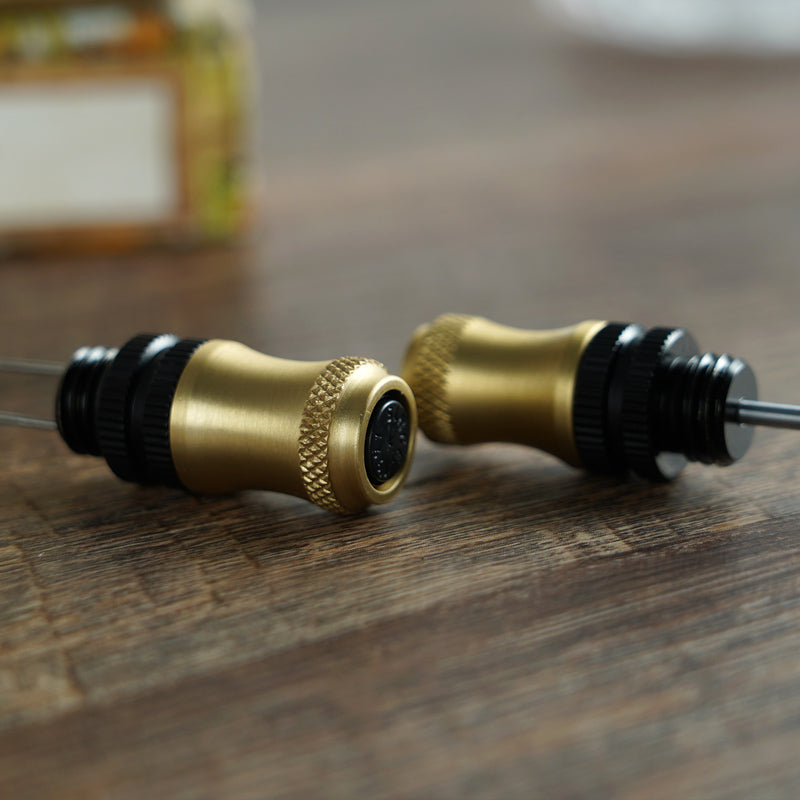 4-in-1 Zinc Alloy Cigar Punch & Vent Needle | 102mm Needle, 7mm & 9mm Drills, Anti-Scalding, Black & Gold