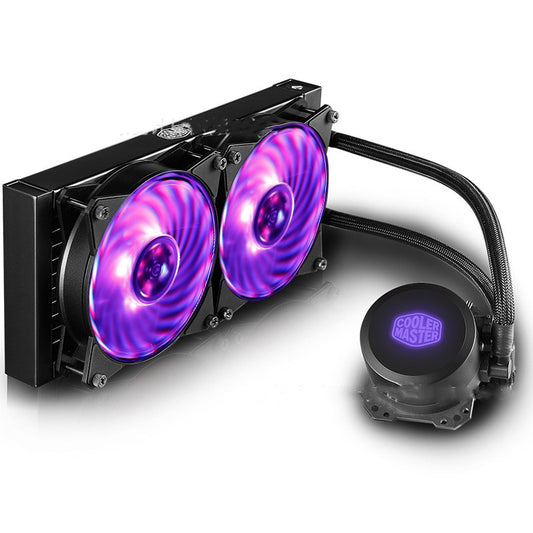 240mm RGB AIO CPU Liquid Cooler | Dual Fan, Dual-Chamber Pump | Intel & AMD | Purple