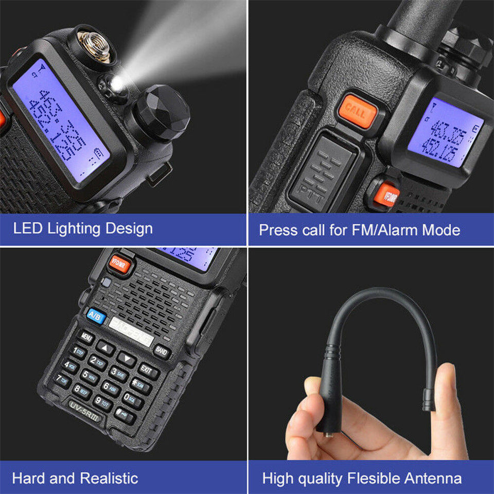 Baofeng UV-5R Tri-Band Walkie Talkie | 5W, 128CH, 10km Range | VHF/UHF/220MHz | AU/EU/UK/US/USB