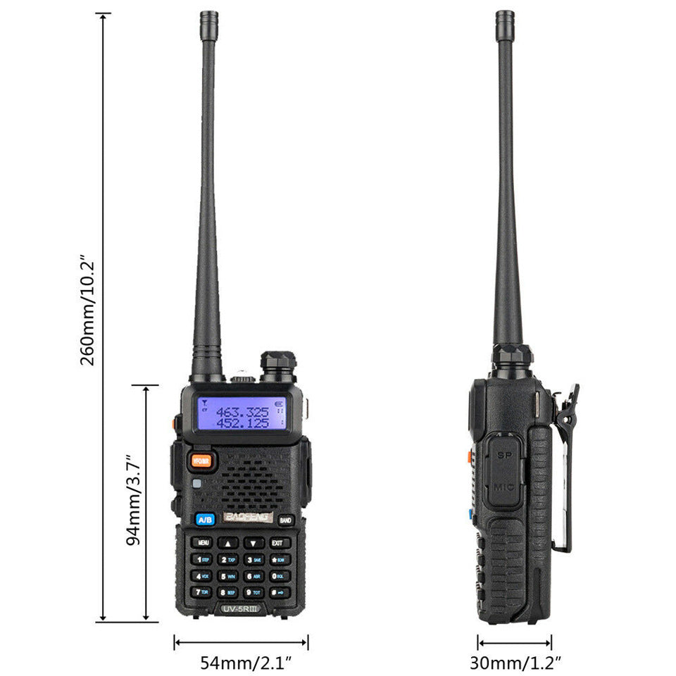 Baofeng UV-5R Tri-Band Walkie Talkie | 5W, 128CH, 10km Range | VHF/UHF/220MHz | AU/EU/UK/US/USB