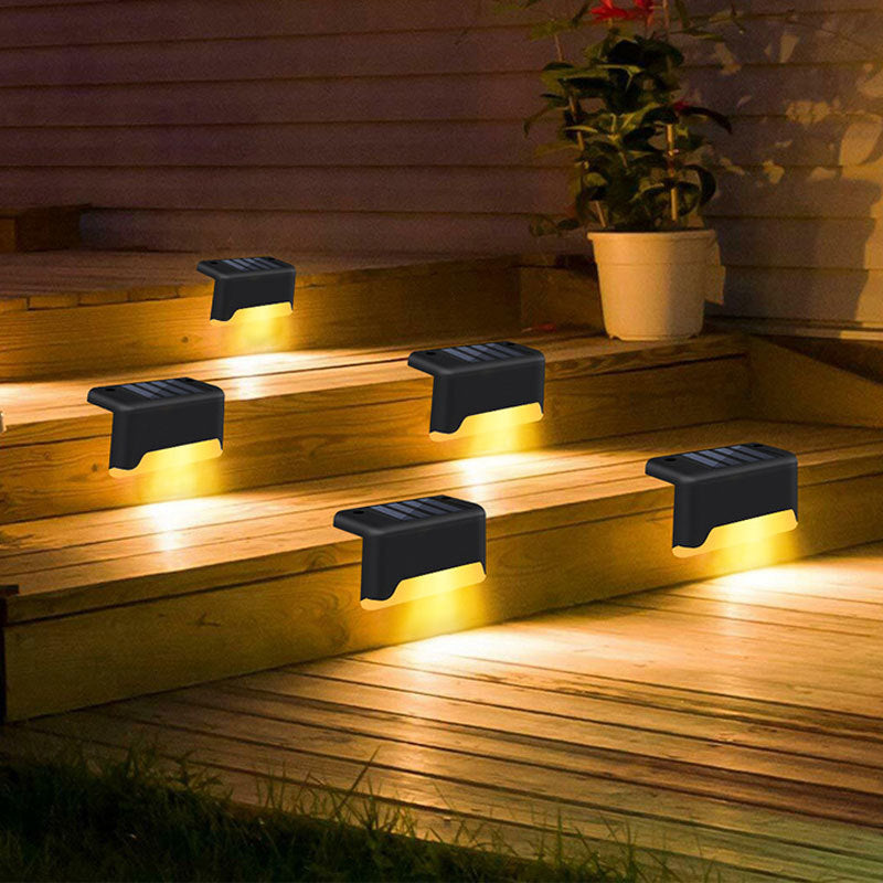 Solar LED Outdoor Step & Fence Light | Warm White | Auto On/Off | Waterproof | 75×44×42mm | European Style | Deck, Stairs, Garden & Pathway | 1–20pc Packs | Black & Brown