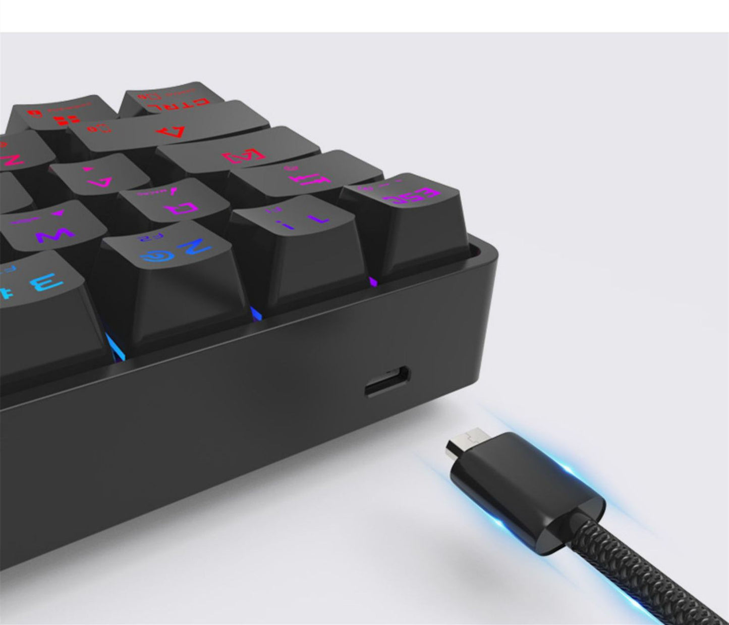 Wireless Bluetooth Mechanical Keyboard | Colorful PBT Keycaps | 29.5×11×4cm | 10m Range | Desktop, Laptop & Tablet | Black & White