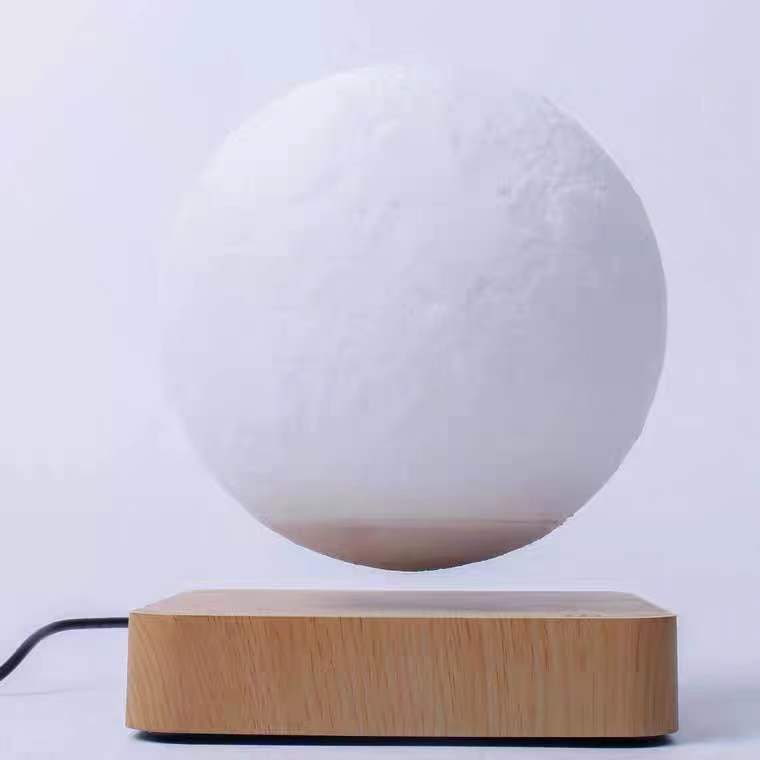 3D Magnetic Levitation Moon Night Light | 14cm | 12V | Touch Switch | Wood Base | 15mm Float | AU, EU, UK & US