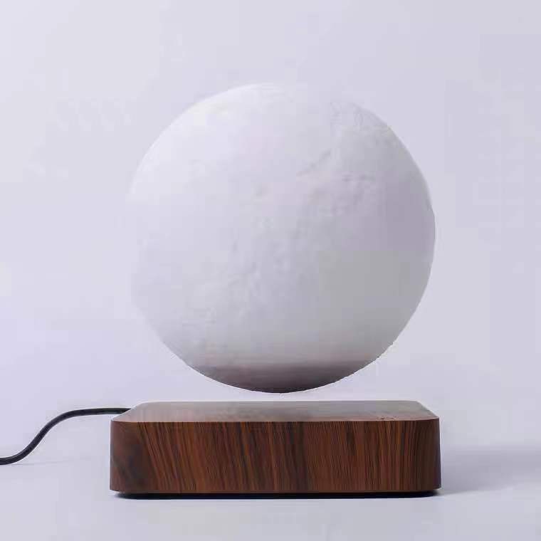 3D Magnetic Levitation Moon Night Light | 14cm | 12V | Touch Switch | Wood Base | 15mm Float | AU, EU, UK & US