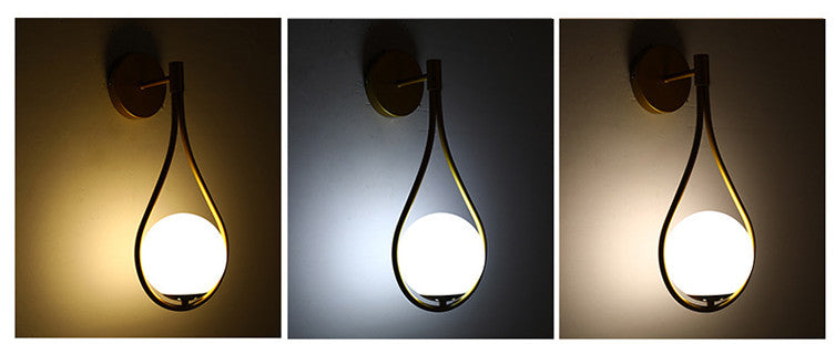 Nordic Glass Pendant Wall Lamp | B6005-D | E27 | D150×H450mm | Milk White Glass Shade | 30,000hr | EU & US Plug | With & Without Bulb | Black & Gold | Bedroom & Living Room