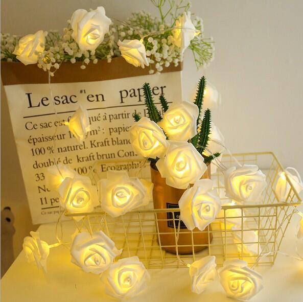 LED Rose Flower Fairy String Lights | Steady-On | Battery, USB & EU Plug | 1m, 1.5m, 2m & 10m | Colourful, Red, Warm White & White | Valentine's, Christmas & Party Decor