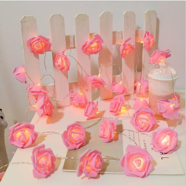 LED Rose Flower Fairy String Lights | Steady-On | Battery, USB & EU Plug | 1m, 1.5m, 2m & 10m | Colourful, Red, Warm White & White | Valentine's, Christmas & Party Decor