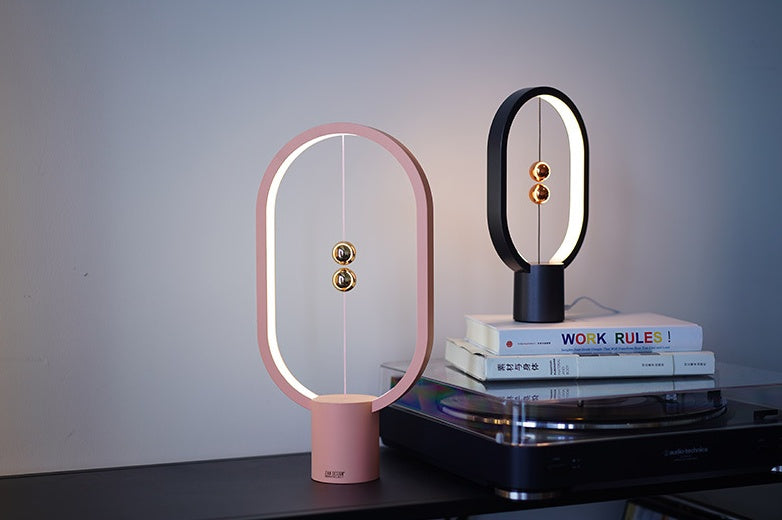 Magnetic Floating Switch LED Table Lamp | 20,000hr | USB & Rechargeable | 2 Sizes | Black, Green, Pink, Red, White & Wood | Bedroom & Bedside Decor