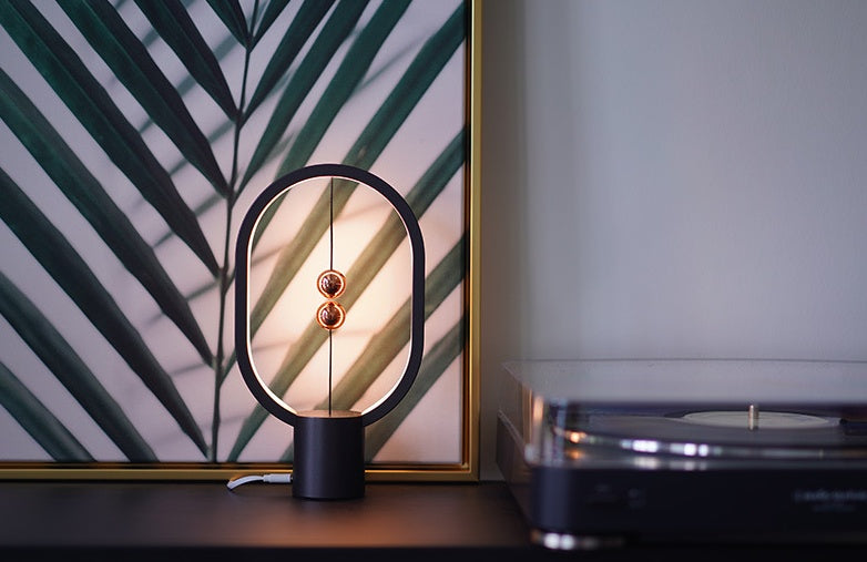 Magnetic Floating Switch LED Table Lamp | 20,000hr | USB & Rechargeable | 2 Sizes | Black, Green, Pink, Red, White & Wood | Bedroom & Bedside Decor