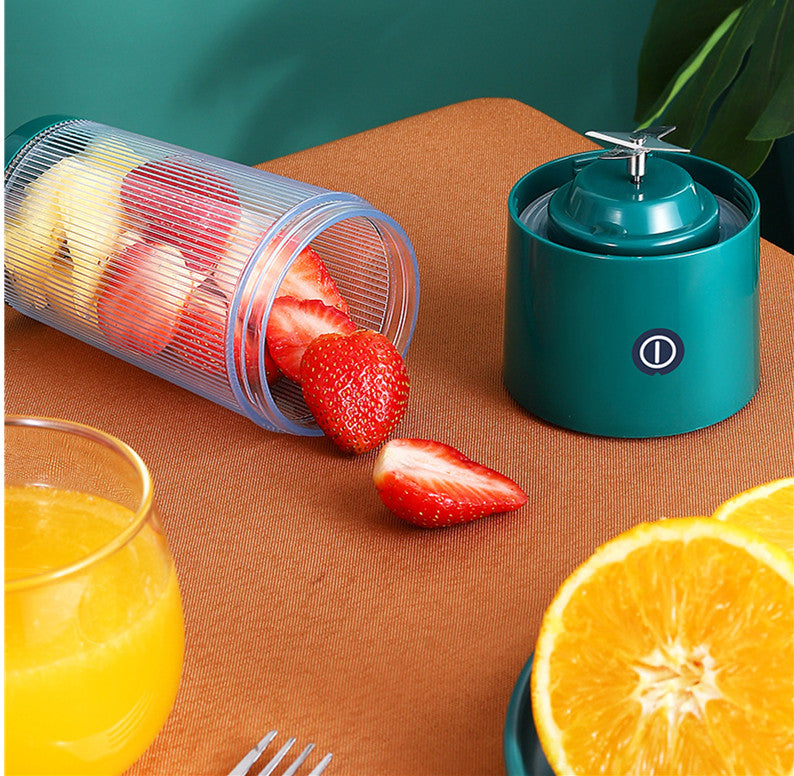 Rechargeable Portable Juicer Cup | 37W | 4-Cutter Head | 350ml | 12,000 RPM | USB Powered | 8×8×18.5cm | Blue, Green & Pink